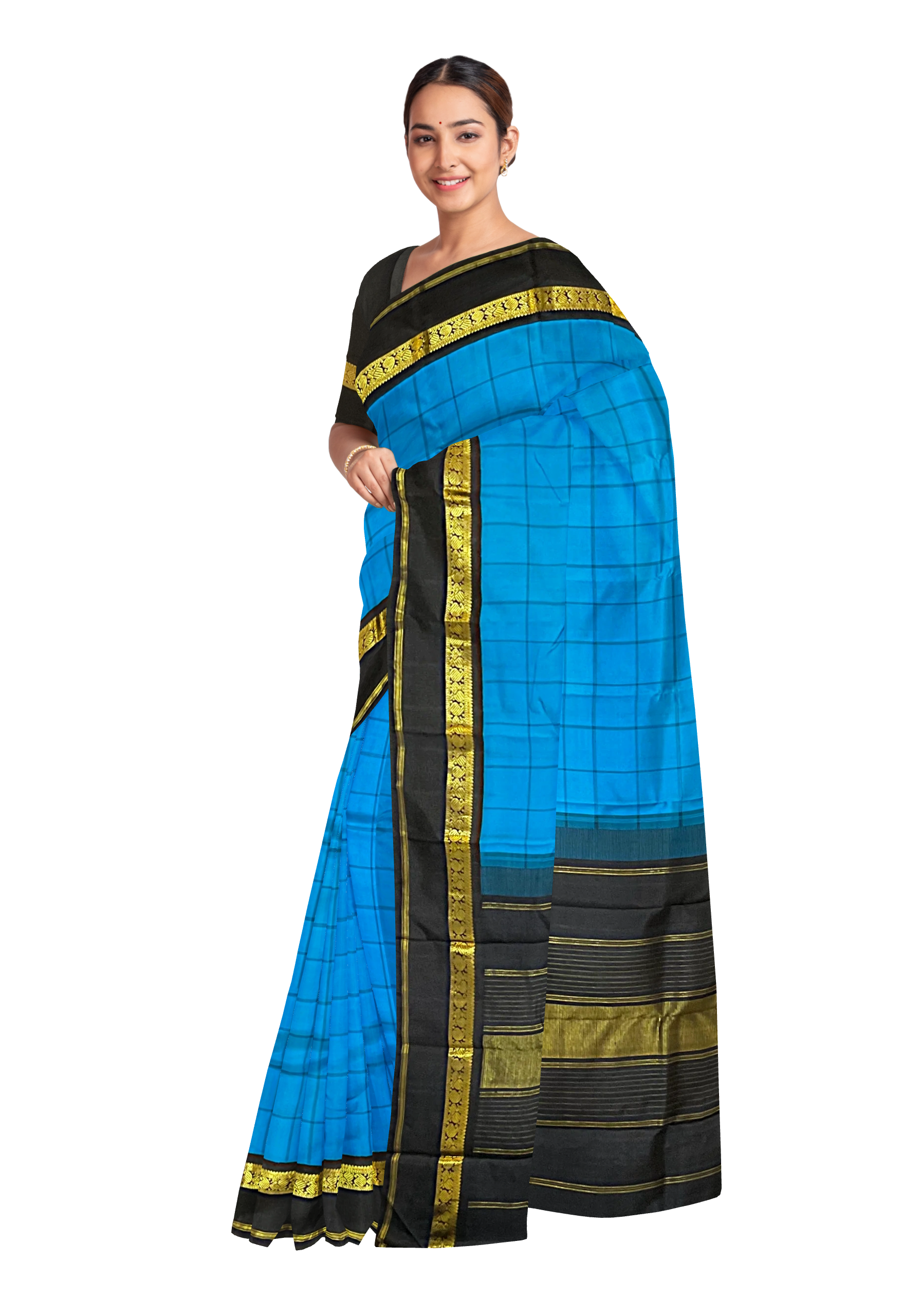 Designer Half & Half Saree Black Velvet and Sky Blue Net Gold Pearl  Embroidery Wedding Sari Ready to Ship Bridal Party Wear Indian Fashion -  Etsy